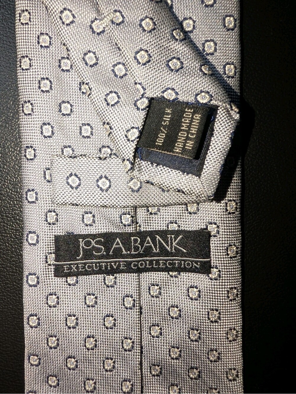 Jos A Bank Executive Collection Silk Tie Silver
